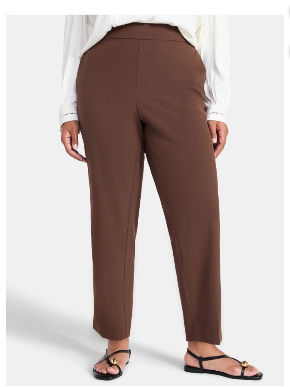 Just My Size Women’s Plus Chocolate Dress Pants with Tummy Control Size 2X NWT